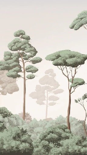 Pine forest breeze wallpaper