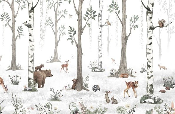 Spring forest animal wallpaper