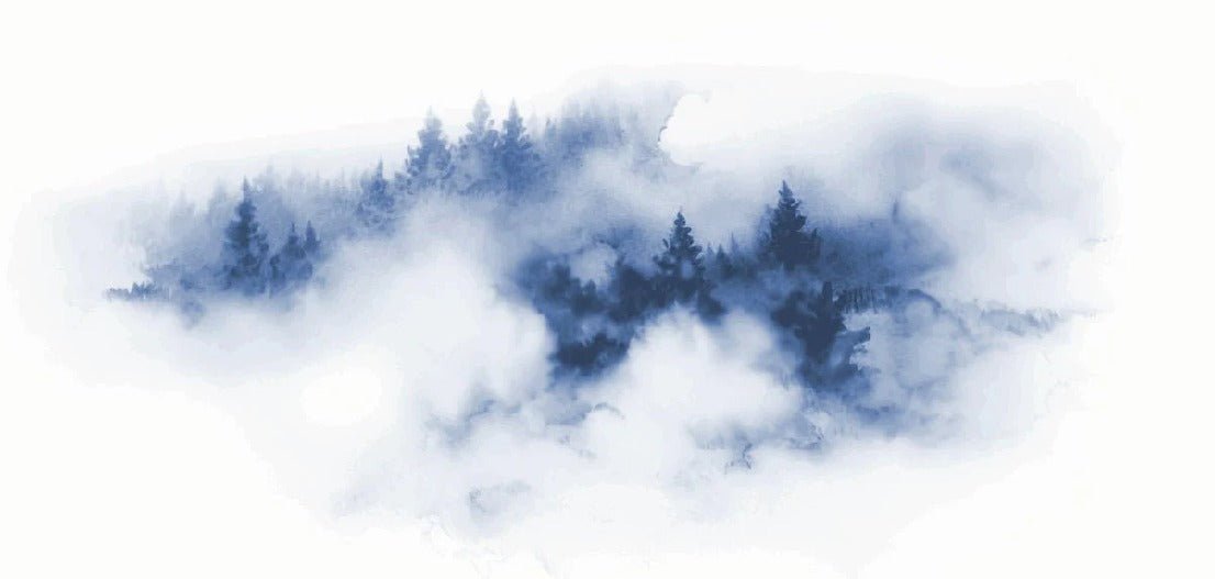 Papier peint brume des Cimes bleu, XXL, tendance