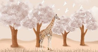 Children's bedroom wallpaper Giraffe in the Savannah