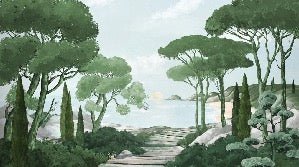 Stroll in the calanques wallpaper green