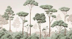 Pine forest breeze wallpaper