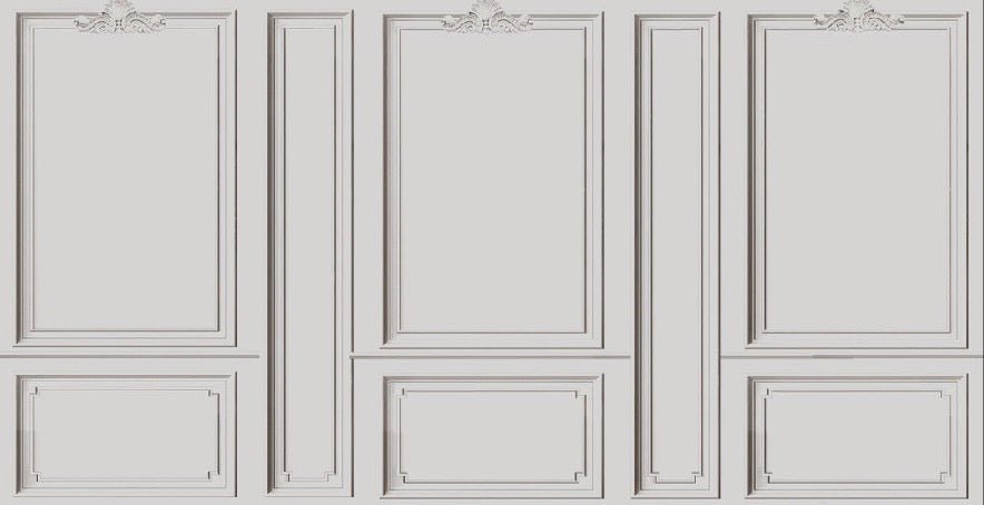 French Haussmannian wallpaper Warm grey