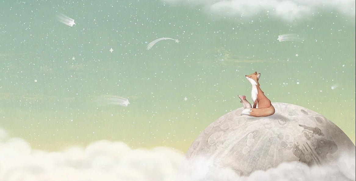 Papier peint bébé nuit apaisante vert, XXL, tendance