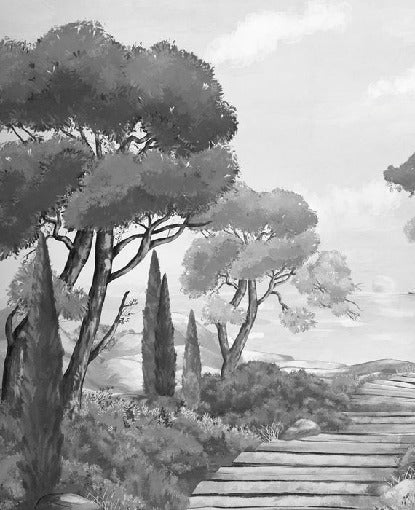 Wallpaper stroll in the calanques black and white