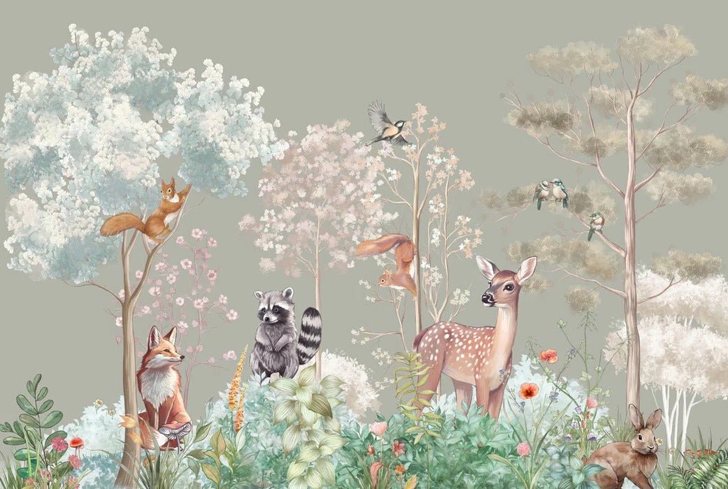 Papier peint chambre enfant nature magique sauge, XXL, tendance