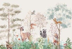 Children's bedroom wallpaper magic nature beige