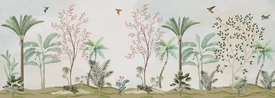 Chinoiserie jungle wallpaper