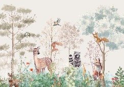 Children's bedroom wallpaper magic nature beige