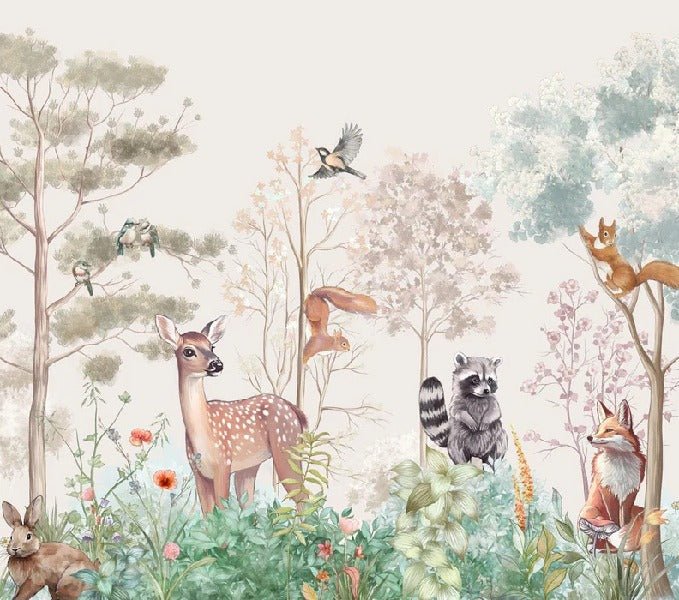 Children's bedroom wallpaper magic nature beige