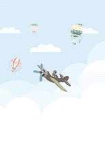 Children's bedroom wallpaper Avion Nuage