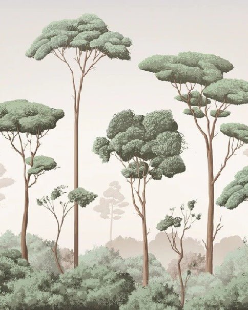 Pine forest breeze wallpaper