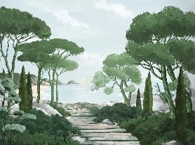 Stroll in the calanques wallpaper green