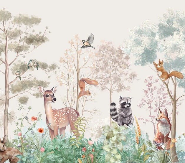 Children's bedroom wallpaper magic nature beige