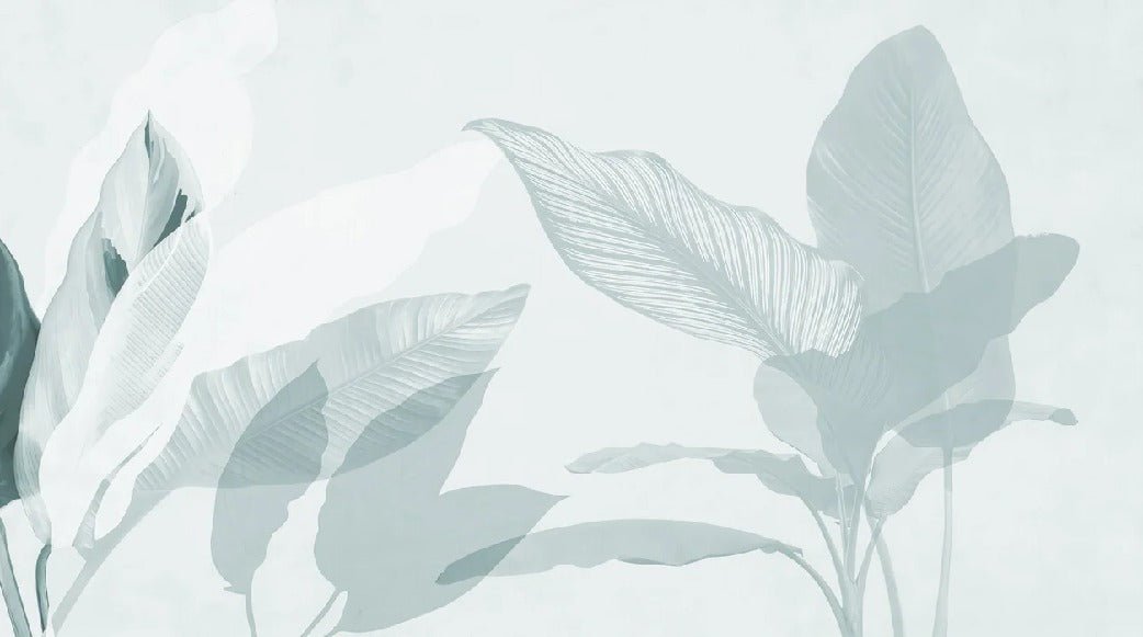 Modern sea green foliage wallpaper