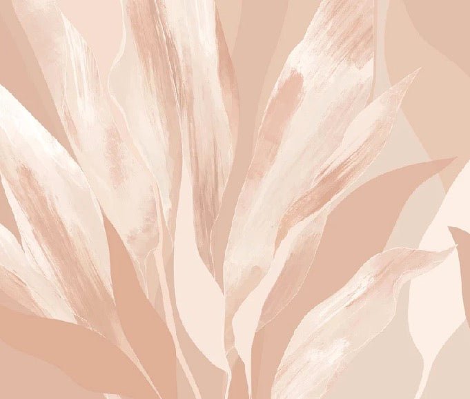 Nude floral fabric wallpaper