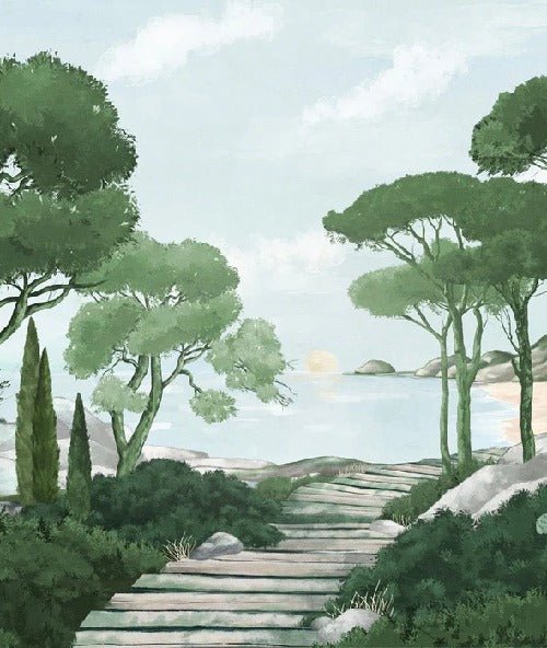 Stroll in the calanques wallpaper green