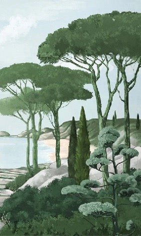 Stroll in the calanques wallpaper green