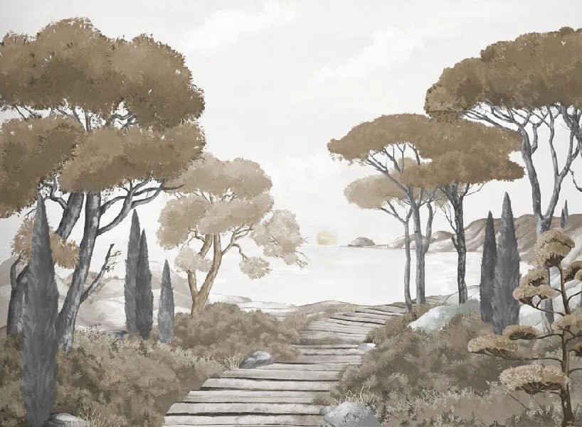 Wallpaper stroll in the calanques brown