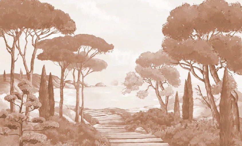 Wallpaper stroll in the calanques terracotta