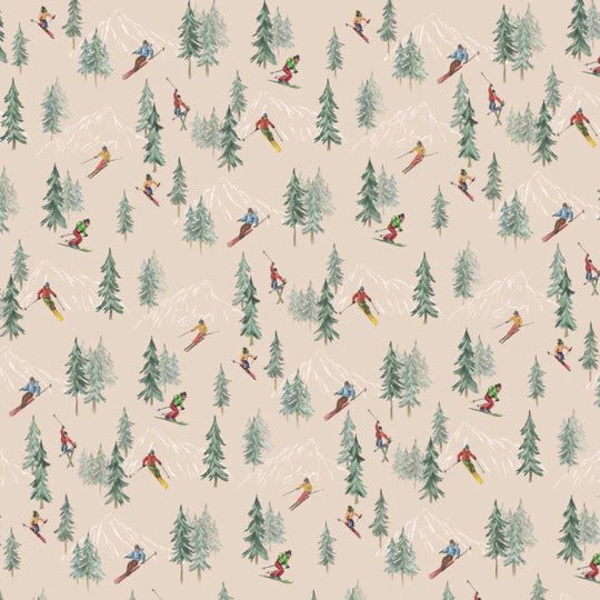 Alpine glisse peach wallpaper