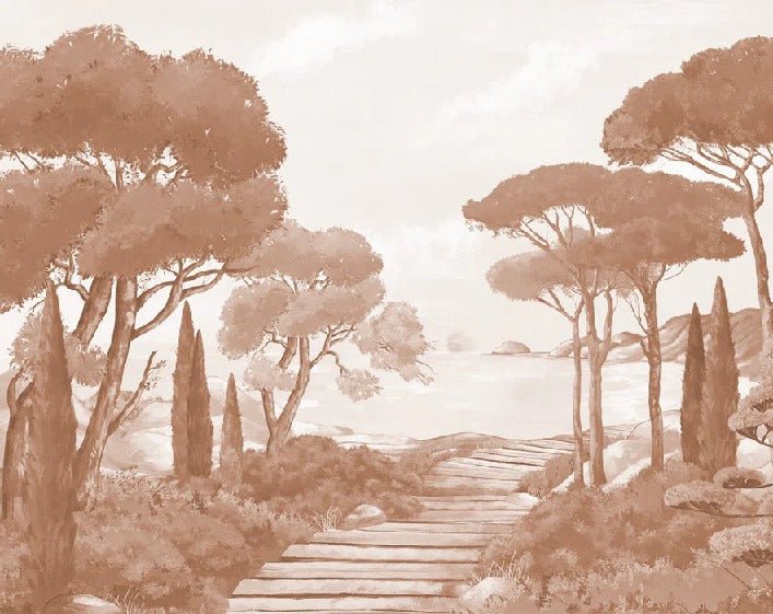 Wallpaper stroll in the calanques terracotta