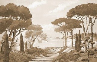 Wallpaper stroll in the calanques monochrome