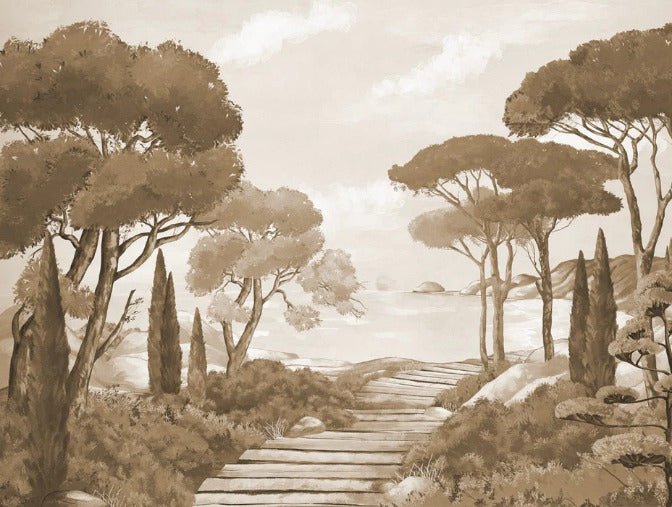 Wallpaper stroll in the calanques monochrome