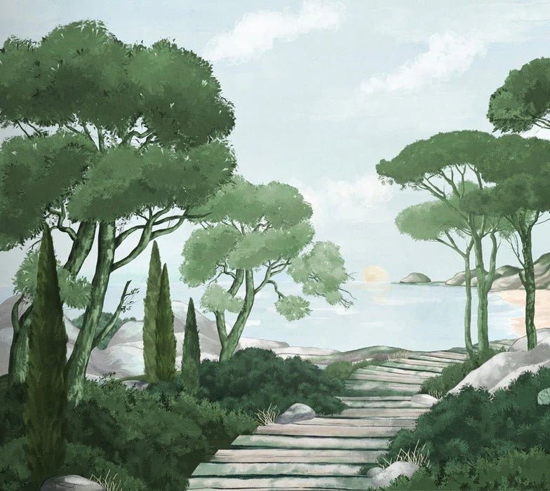 Stroll in the calanques wallpaper green