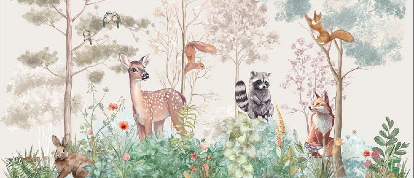 Children's bedroom wallpaper magic nature beige