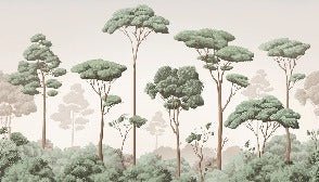 Pine forest breeze wallpaper