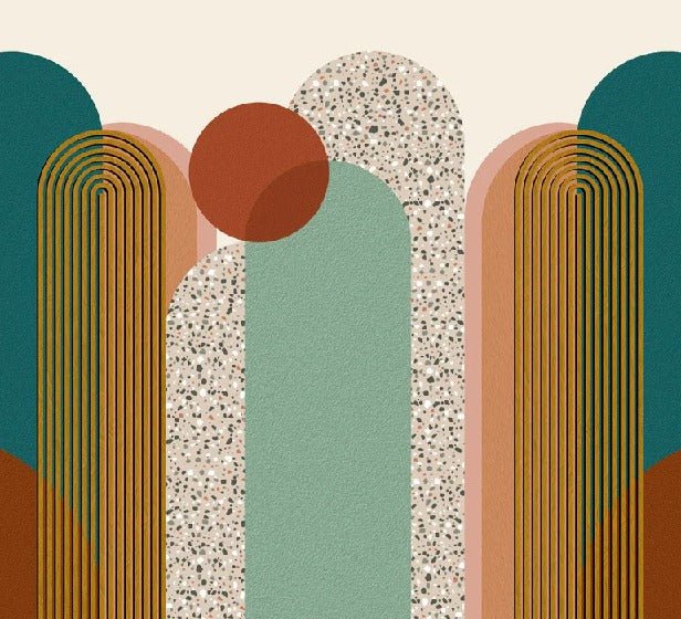 Art pop deco graphic trend wallpaper