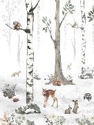 Spring forest animal wallpaper