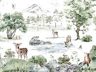 Snowy meadow animal wallpaper