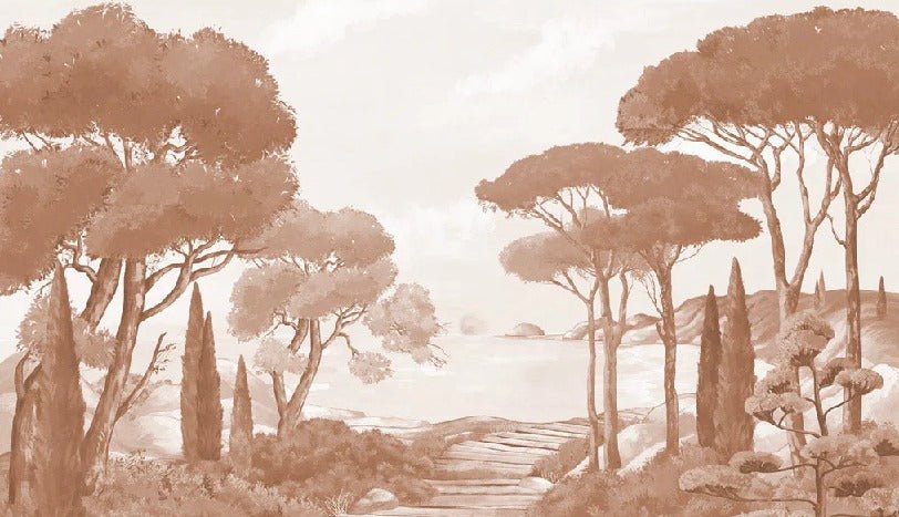 Wallpaper stroll in the calanques terracotta