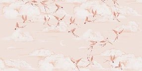 Terracotta poetic children's bedroom wallpaper