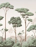 Pine forest breeze wallpaper