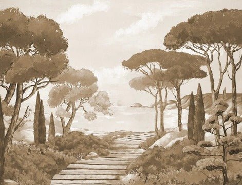 Wallpaper stroll in the calanques monochrome