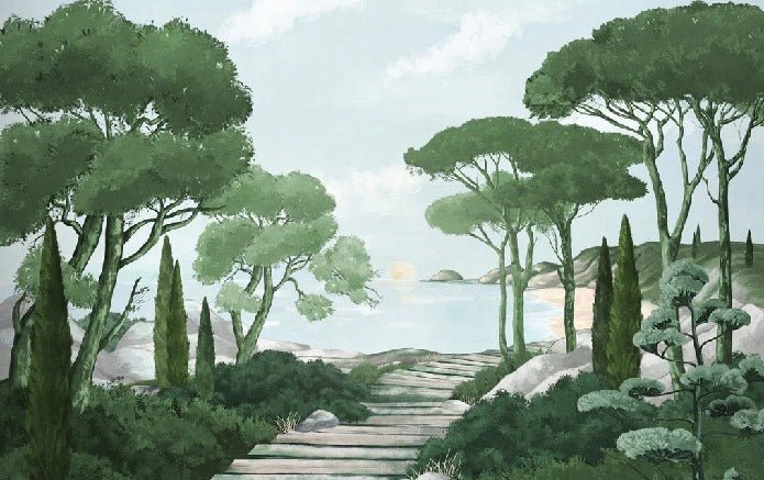 Stroll in the calanques wallpaper green