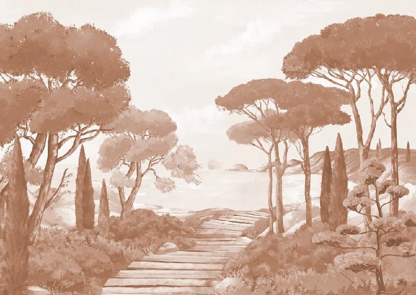 Wallpaper stroll in the calanques terracotta