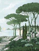 Stroll in the calanques wallpaper green