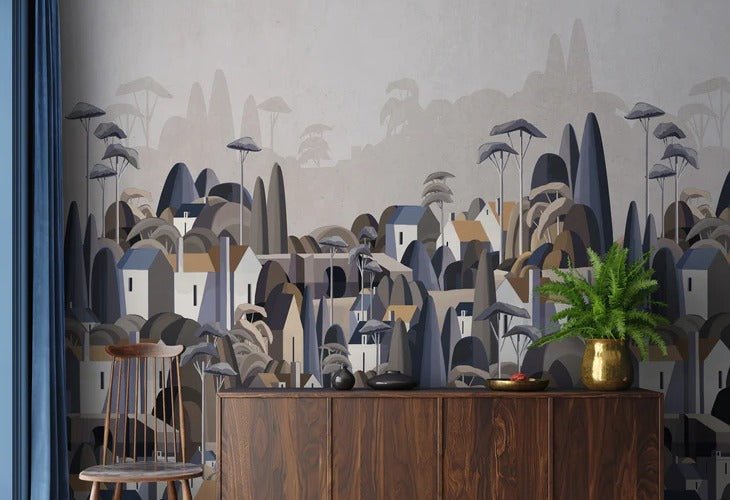 Village wallpaper exotic houses