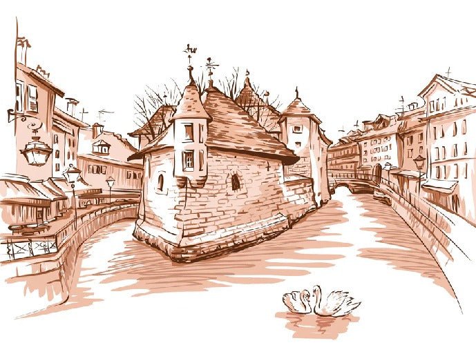 Venice of the Alps terracotta wallpaper