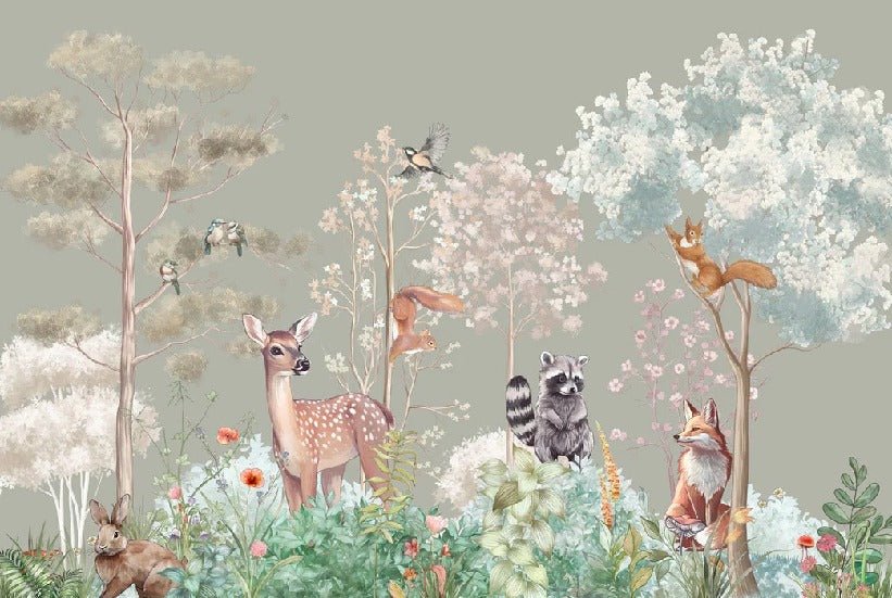 Magical nature sage children's bedroom wallpaper
