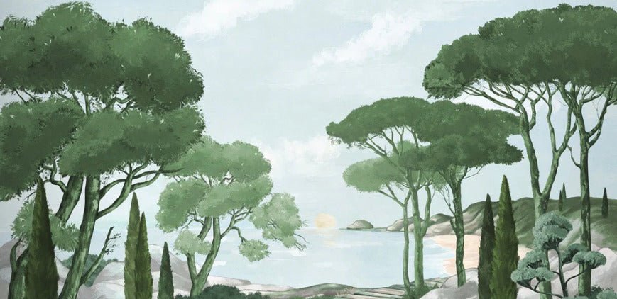 Stroll in the calanques wallpaper green