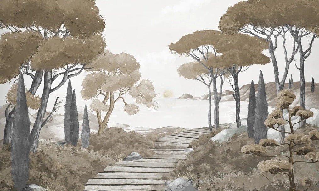 Wallpaper stroll in the calanques brown