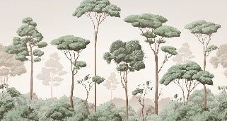 Pine forest breeze wallpaper