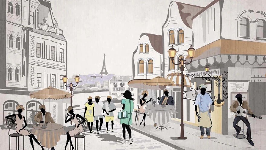 Paris café terrace bistro wallpaper