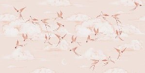 Terracotta poetic children's bedroom wallpaper