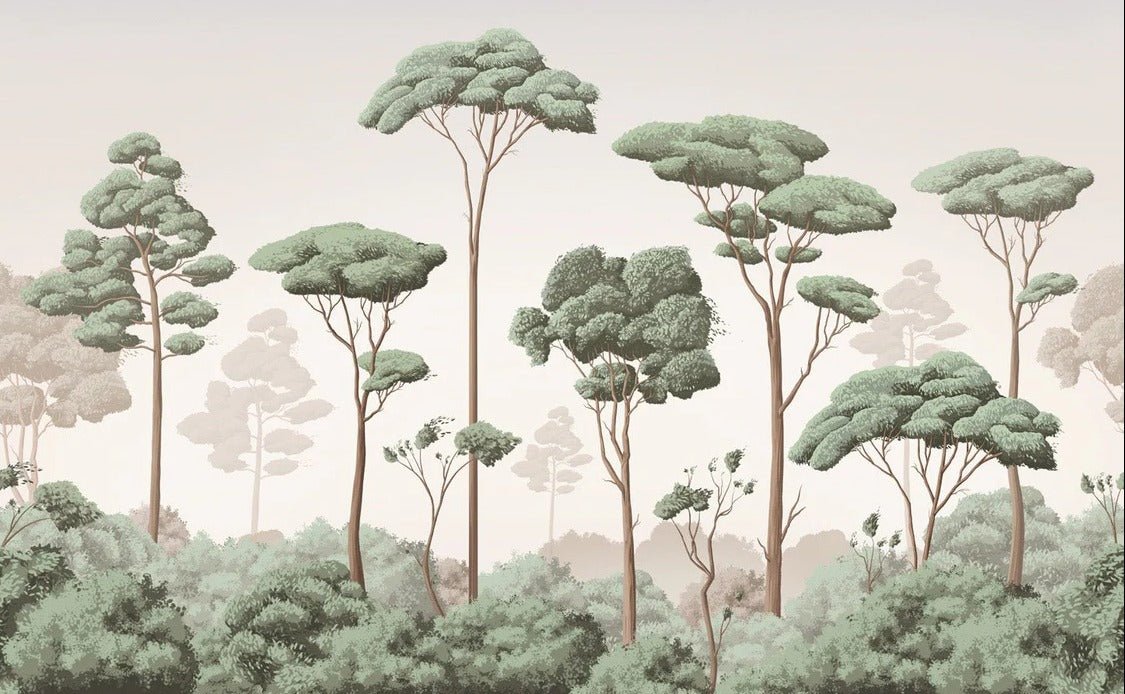 Pine forest breeze wallpaper